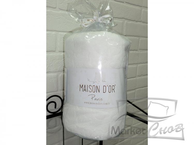 Простыня махровая 180*200+2/50*70 "Maison D`or" белая