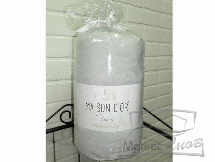 Простыня махровая 180*200+2/50*70 "Maison D`or" серая