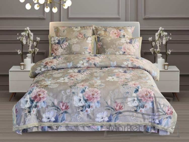 Сатин с вышивкой евро D222