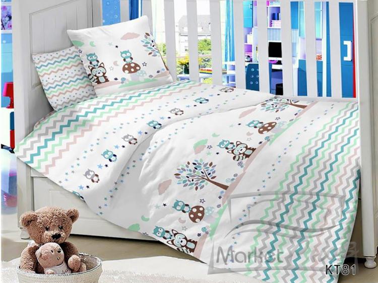 СД-081 Сатин АРТ постельное белье Малыш, простынь на рез, пододеяльник на молнии 100% хлопок