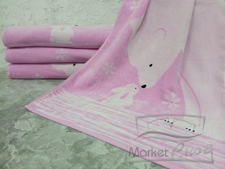 Полотенце BOLANGDE Mesoni Полярный мишка розовый 100*150 сауна 3061