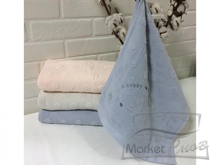 Полотенце Лен махра Счастливый кот 70*140 Китай