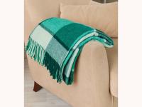 Плед Осло 170*210 бел-салат-зел. 100% новозеландская шерсть