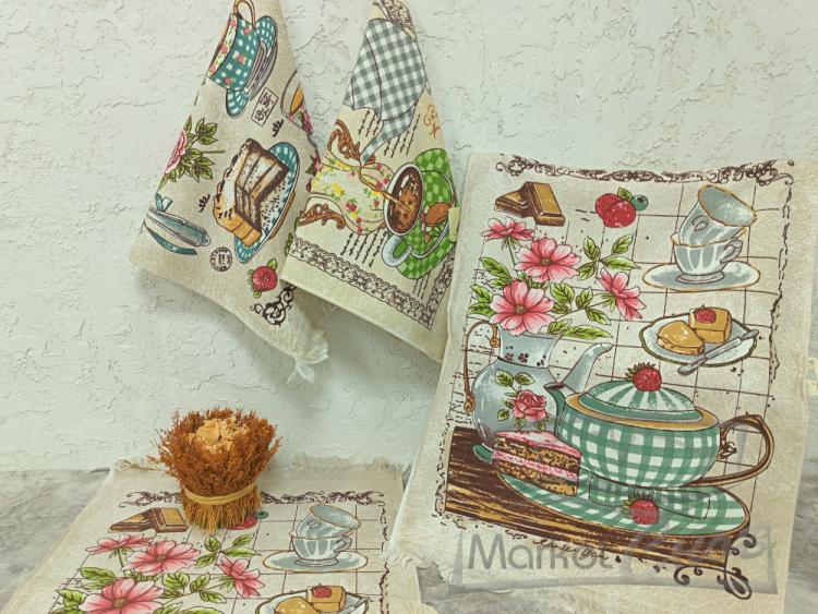 Кухня полотенце лен/махра 40*60 арт.Z-397
