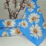Кухонные полотенца (салфетки) Ромашки синие 45х45