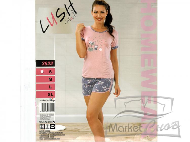 Домашний костюм футболка + шорты 3622
