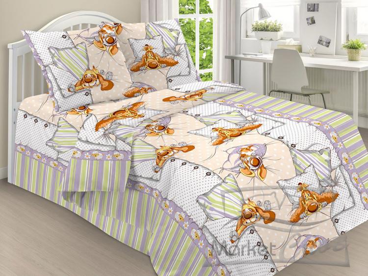 КПБ Райтекс Поплин 1,5 спальный Юниор (100%хлопок) 150*210 Песики (1 нав 50*70)