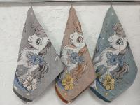 Полотенце лен Символ года Лошадка 34*74 арт.М-454