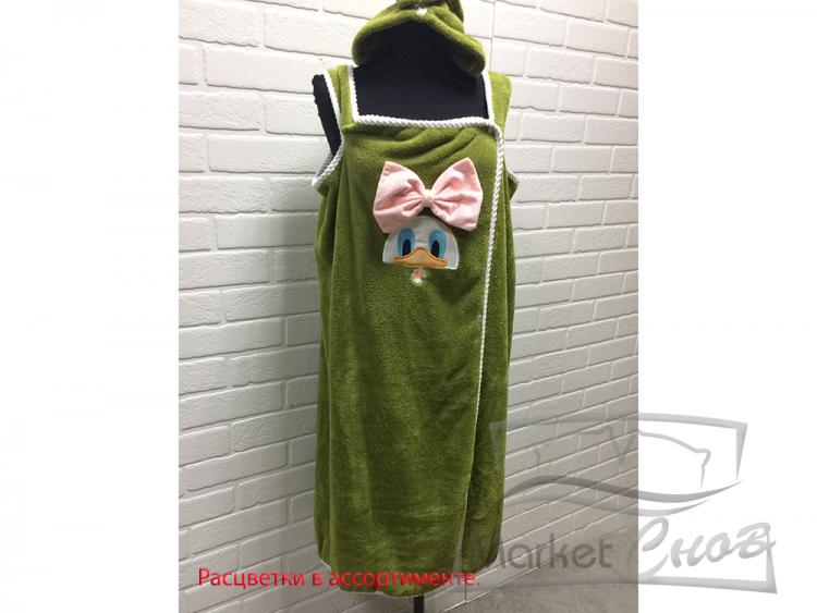 Сауна женская микрофибра с чалмой 90*145 арт.7540214