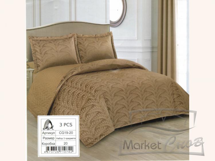 Покрывало одеяло 220*230 с наволочками 50*70 ЕЛКА КОРИЧНЕВЫЙ арт.CG19-20