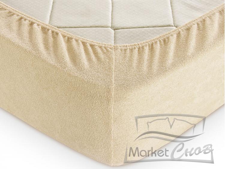 Простыня махровая на резинке 120х200х20 см АПРИОРИ бежевый