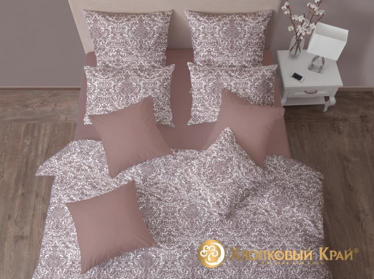 КПБ (1,5 сп.; сатин; 2 нав. 70*70) 7739/1 Шарлотта кофе