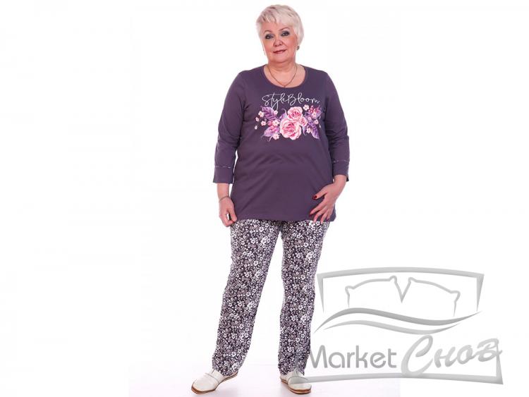 Домашний костюм футболка с длинным рукавом + брюки1529