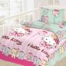 Облачко КПБ ясли Бязь Hello Kitty  81/1+82/1 хлопок 100%