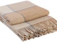 Плед Эльф 140*205 бел-беж-сер. 04/OLIVER новозеландская шерсть