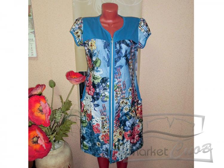 Халат трикотажный на молнии Милана 0245