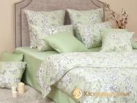 КПБ (Евро; сатин; 4 нав.) 5697/3 Грация фисташка