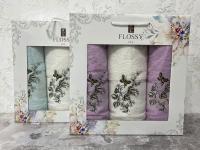 Набор Flossy Life woman бабочки(50*90/2+70*140) 100% хлопок