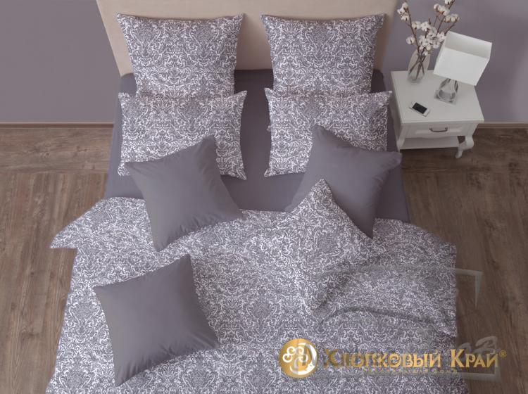 КПБ (1,5 сп.; сатин; 2 нав. 70*70) 7739/2 Шарлотта графит